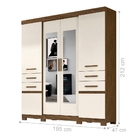 Guarda Roupa Evans Castanho Wood Baunilha Com Espelho