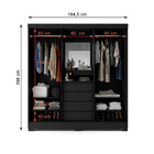 Guarda Roupa Fama Grécia 2 Portas 4 Gavetas Com Espelho