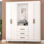 Guarda-roupa Fiore 4 Portas 3 Gavetas Branco - Pnr Móveis