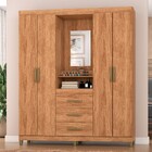 Guarda-roupa Fiore 4 Portas 3 Gavetas Mel - Pnr Móveis