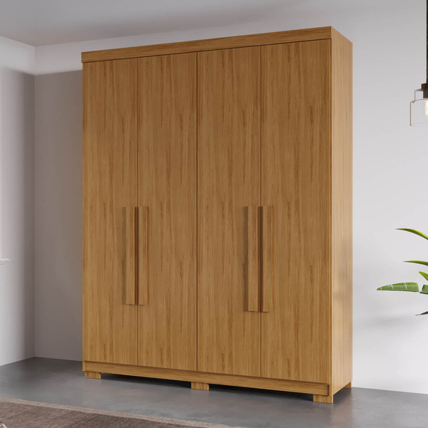 Guarda-roupa Fiorella Solteiro Branco 4 Portas E 3 Gavetas In