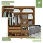 Guarda Roupa Flex 2 Portas Com Espelho 2 Gavetas Lani Móveis