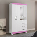 Guarda Roupa Flex Color Com Espelho 2 Portas 3 Gavetas Nt5170