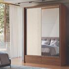 Guarda Roupa Flex Ripado Com Espelho Fátima Jatobá Areia