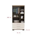 Guarda Roupa Floripa Solteiro 2 Portas 3 Gavetas Rud Rack Cor