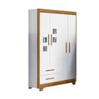Guarda Roupa Fly 4 Portas 2 Gavetas Tigus Baby Branco/ipê