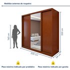 Guarda Roupa Forma 3 Portas 4 Gavetas 100% Mdf 1 Porta Glass