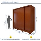 Guarda Roupa Forma 3 Portas 4 Gavetas 100% Mdf Com Pés