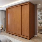 Guarda Roupa Forma 3 Portas 4 Gavetas 100% Mdf Com Pés