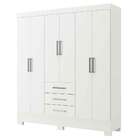 Guarda Roupa Fortaleza 6 Portas 3 Gavetas Branco - Rodial