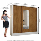 Guarda-roupa Fortaleza Sem Gavetas Com Espelho Carioca Móveis