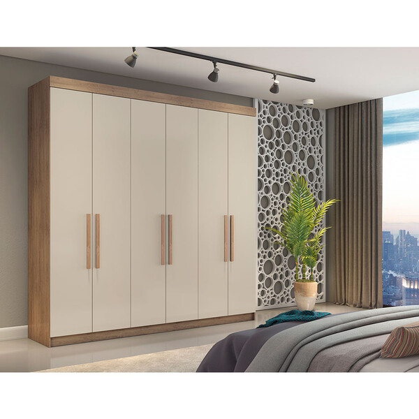 Guarda Roupa França 6 Portas 4 Gavetas  Conquista Móveis