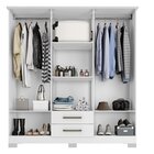 Guarda-roupa França Mdp 6 Portas 2 Gavetas Branco