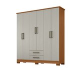 Guarda-roupa França Mdp 6 Portas 2 Gavetas Cinamomo / Areia