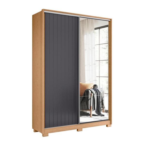 Guarda Roupa Frizatto Com Espelho 2 Portas Freijó/off White/t