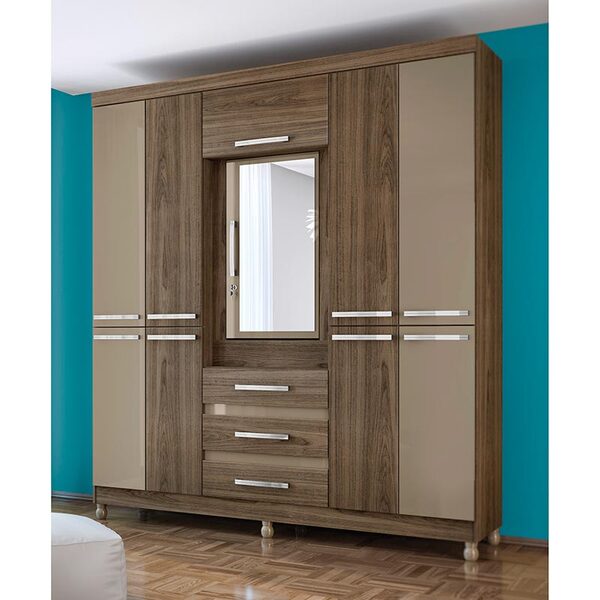 Guarda-roupa Fusion Casal - Móveis Albatroz - Nogal / Capucci
