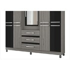 Guarda-roupa Fusion Casal - Móveis Albatroz - Platina / Preto