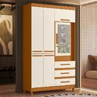 Guarda Roupa Fusion Solteiro 6 Portas Cinamomo/off White  - A