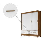 Guarda Roupa Gaia 3 Portas Sem Espelho Naturale Branco Tana D