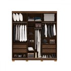 Guarda-roupa Garibaldi 3 Portas 4 Gavetas 100% Mdf Imbuia/fen
