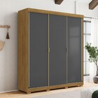 Guarda-roupa Garibaldi 3 Portas 4 Gavetas 100% Mdf Nature/ala