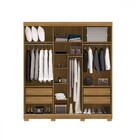 Guarda-roupa Garibaldi 3 Portas 4 Gavetas 100% Mdf Nature/ala