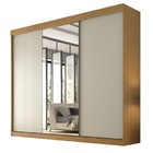 Guarda Roupa Garibaldi 3 Portas De Correr Com  Espelho Centra