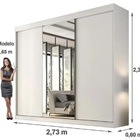 Guarda Roupa Garibaldi 3 Portas De Correr Com  Espelho Centra