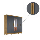 Guarda Roupa Gêmeos 8 Portas Freijó Cinza Bnn Decor