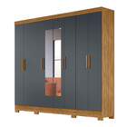 Guarda Roupa Gêmeos 8 Portas Freijó Cinza Tana Decor