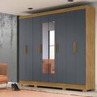 Guarda Roupa Gêmeos 8 Portas Freijó Cinza Tana Decor