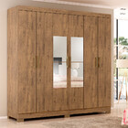 Guarda Roupa Genebra 6 Portas Com Espelho E Pés Maxel