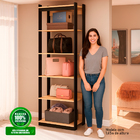 Guarda Roupa Genialflex Closet Modulado Aberto 5 Prateleiras