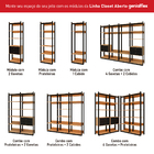 Guarda Roupa Genialflex Closet Modulado Aberto 5 Prateleiras
