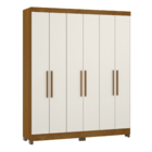 Guarda Roupa Gênova 6 Portas Freijó Areia Luciane 205x166,8x46,5cm