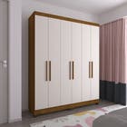 Guarda Roupa Gênova 6 Portas Freijó Areia Luciane 205x166,8x46,5cm