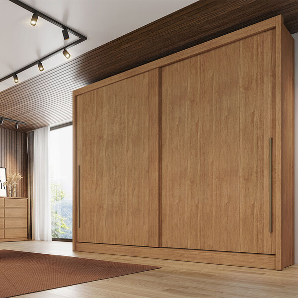 Guarda-roupa Geom Plus 2 Portas De Correr Com 6 Gavetas Novo