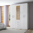 Guarda Roupa Gold 5 Portas 3 Gavetas Com Espelho Reflex Santo