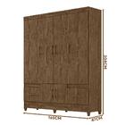 Guarda Roupa Grande 6 Portas 2 Gavetas Castanho Wood Mex Shop