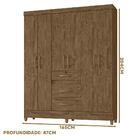 Guarda Roupa Grande 6 Portas 3 Gavetas Castanho Wood Iara Sho