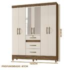 Guarda Roupa Grande 6 Portas 3 Gavetas Com Espelho Castanho W