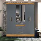 Guarda Roupa Grande 6 Portas 3 Gavetas Com Espelho Freijó Cin