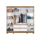 Guarda Roupa Grande 8 Portas 4 Gavetas 216cm Naturale Branco