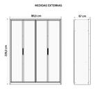 Guarda Roupa Grande Casal 4 Portas Espelho Marrom Reflecta