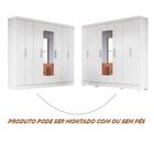 Guarda Roupa Grande Com Espelho 8 Portas 236cm Branco Savas S