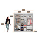 Guarda Roupa Grécia 2 Portas 4 Gavetas Com Espelho Clic Móveis