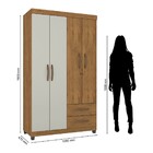 Guarda Roupa Grécia 4 Portas E 2 Gavetas Com Chave L01 - Amar