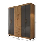 Guarda Roupa Grécia 6 Portas E 3 Gavetas Com Chave L01 - Amar