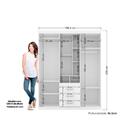 Guarda-roupa Havana 5 Portas 3 Gavetas Com Espelho Mais Cômod