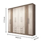 Guarda Roupa Havana Master Com 8 Portas E 6 Gavetas - Carvalh